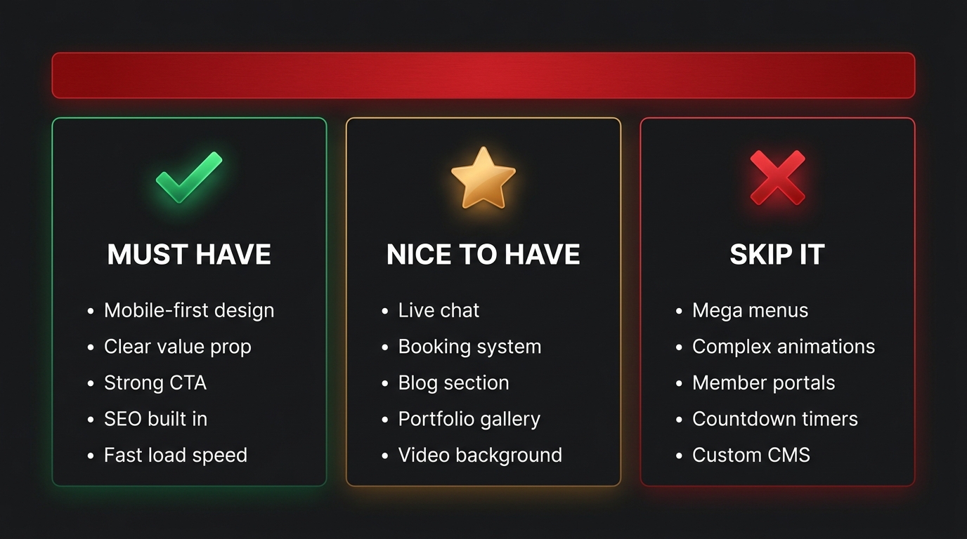 Small business website must-haves checklist